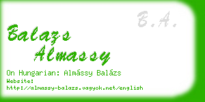 balazs almassy business card
